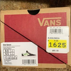 Old Skool green flame vans